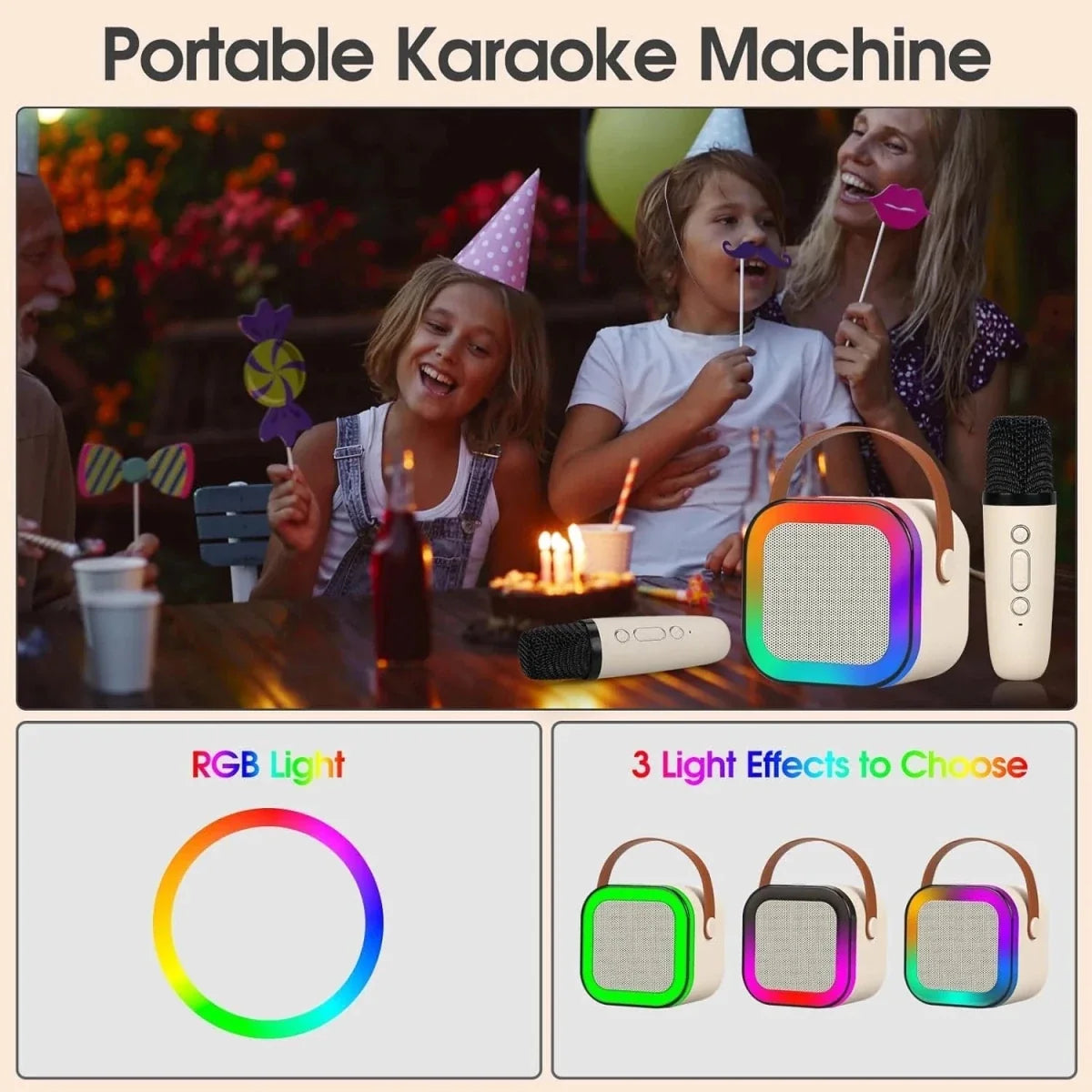 K12 Portable KTV Bluetooth Karaoke Speaker with Mic | RGB Lights | Party & Home Entertainment