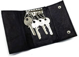 Leather Keychain Pouch, Personalized Key Holder, Wallet Style Snap Close Keyrings, Engraved Key Case