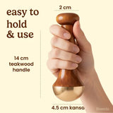 Kansa Wand Facial & Body Massager | Teak Wood Ayurvedic Massage Tool