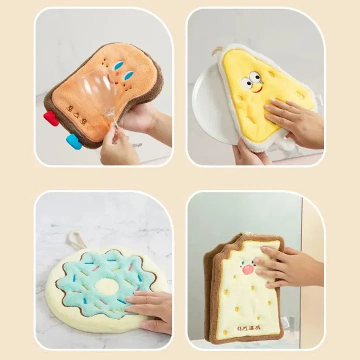 Kids Cartoon Hand Towel | Soft Microfiber Hanging Towel for Bathroom & Kitchen Use