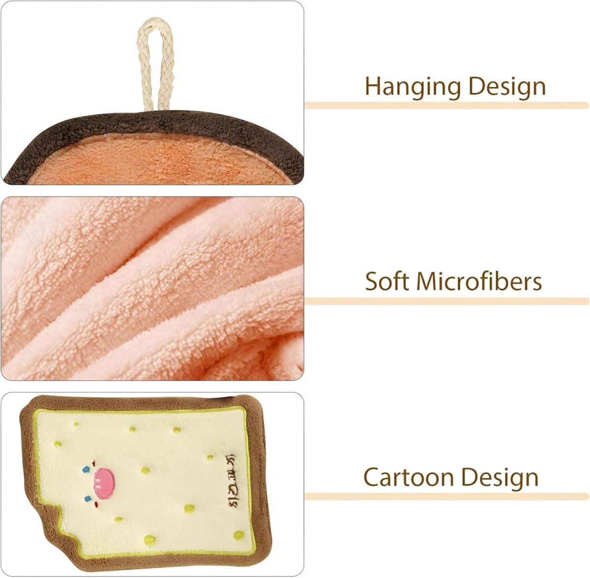 Kids Cartoon Hand Towel | Soft Microfiber Hanging Towel for Bathroom & Kitchen Use