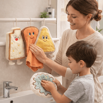 Kids Cartoon Hand Towel | Soft Microfiber Hanging Towel for Bathroom & Kitchen Use