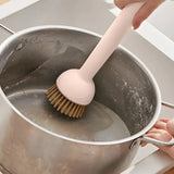Kitchen Cleaning Brush with Soap Dispenser – Long Handle Rotating Pot & Dish Scrubber