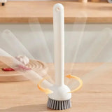 Kitchen Cleaning Brush with Soap Dispenser – Long Handle Rotating Pot & Dish Scrubber