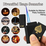 Deck Playing Card Lighter, Ikka Card Pocket Lighter, Metal Poker Jet Lighter, Windproof Playing Card Shape Lighter, Refillable Butane Playing Card Lighter, Creative Jet Flame Pocket Lighter, Flame Dazzling Butane Lighter