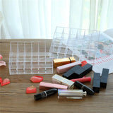 24 Grid Lipstick Holder, Acrylic Lipstick Nail Polish And Jewellery Display Rack, Visible Clear Cosmetic Makeup Brush Stand, Reusable Beauty Organizer, Large Capacity Clear Vanity Versatile Usage Makeup Storage Case