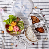 Partition Lunch Box, Reheatable Food Box, Plastic Divided Food Storage With Spoon, Portable Food Grade Plastic Lunch Box, Plastic Partition Bento Box with Lid, 820ml Round Shape Detachable Bento Box