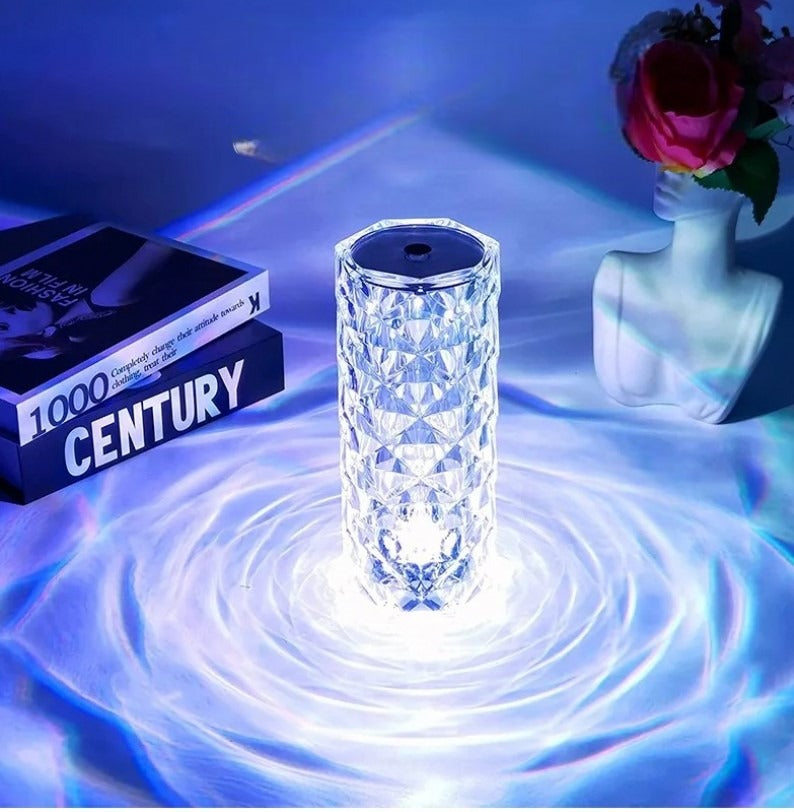 Rectangle Crystal Lamp With Bluetooth Speaker, Projector Rose Desk Lamps With Bluetooth Speaker, Bluetooth Speaker Crystal Lamp with Remote