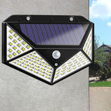 100 LED Solar Light, Motion Sensor Outdoor Solar Lamp, Courtyard Waterproof Stairs Outdoor Wall Light, Multifunctional Solar Lamp, Outdoor Garden Decoration Solar Led Light, Sunlight Powered Spotlight with Motion Sensor