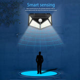 100 LED Solar Light, Motion Sensor Outdoor Solar Lamp, Courtyard Waterproof Stairs Outdoor Wall Light, Multifunctional Solar Lamp, Outdoor Garden Decoration Solar Led Light, Sunlight Powered Spotlight with Motion Sensor