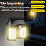 Double Head Antique Solar Sensor Lamp, Wall Mounted Courtyard Villa Garage Wall Light, Human Body Induction Warm Light Lantern, Bright Outdoor Solar Wall Lamp, Energy Efficient Outdoor Lighting