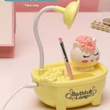 3 In 1 Bathtub Table Lamp With Sharpener, Cartoon Bathtub LED Study Lamp, Bathtub Lamp For Kid With Sharpener, Portable LED Study lamp, Study Reading Desk Lamp