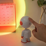 Astronaut Starry Sunset Lamp, LED Rainbow Neon Night Light Projector, 360° Rotation Touch Control RGB Light, Rechargeable Astronaut LED Sunset Projection Lamp