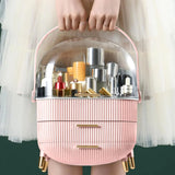 Large Capacity Makeup Organizer – Luxury Dustproof Cosmetic Storage Box with Drawers