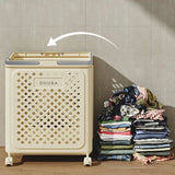 Large Capacity Movable Folding Laundry Basket – Durable Storage with Wheels