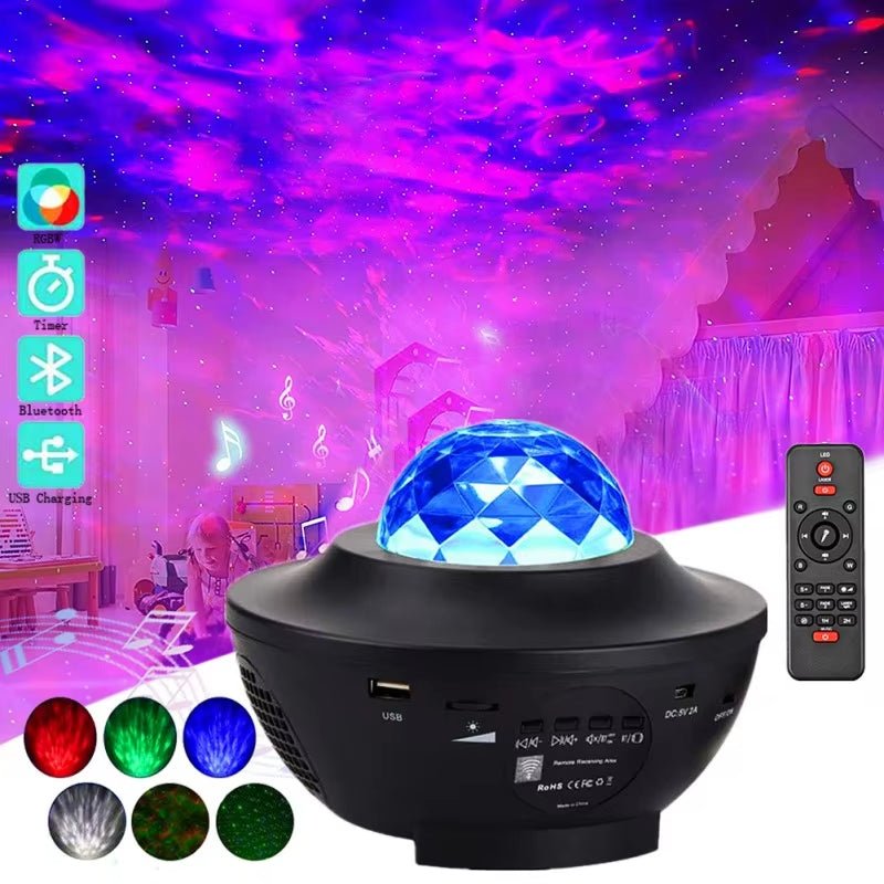 LED Star Ocean Wave Projector – Night Light with Galaxy & Ocean Effects