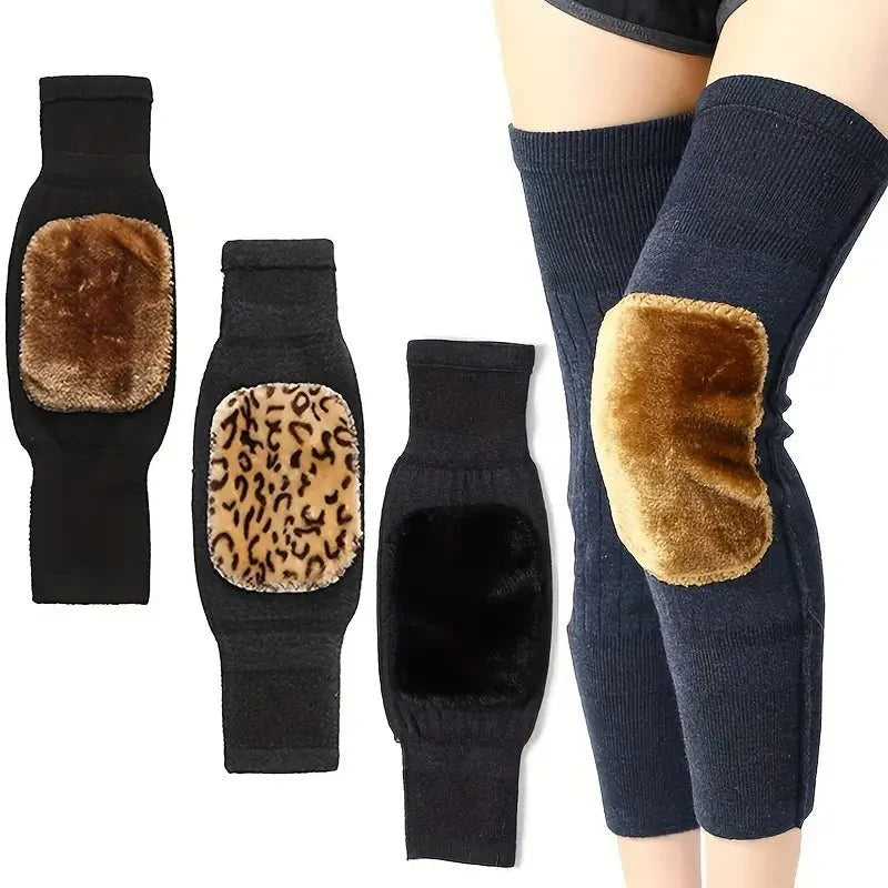 Leg Warmer,Warm Wool Knee High Winter For Men & Women High Quality Fleece Inside - Leg Warmer Warm Knee Brace Pad