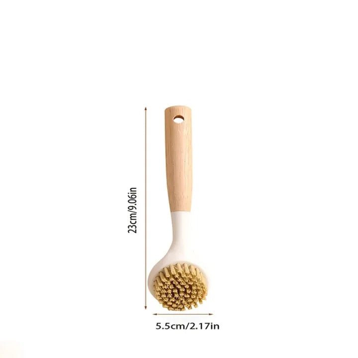 Long Handle Pot & Pan Cleaning Brush – Kitchen Stove Scrubber with Hanging Design