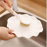 Long Handle Pot & Pan Cleaning Brush – Kitchen Stove Scrubber with Hanging Design