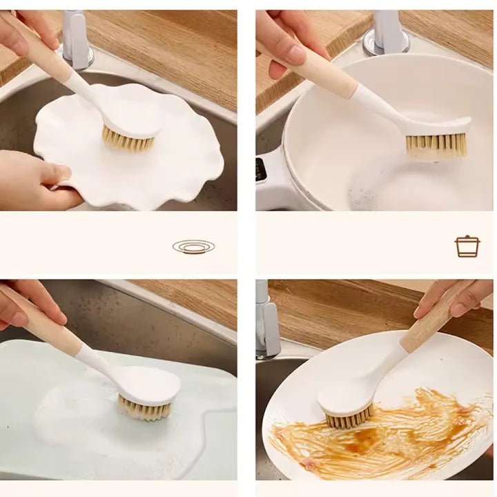 Long Handle Pot & Pan Cleaning Brush – Kitchen Stove Scrubber with Hanging Design