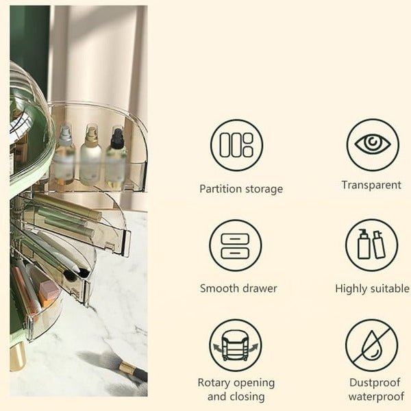 Luxury Desktop Cosmetic Organizer – Elegant Makeup & Skincare Storage