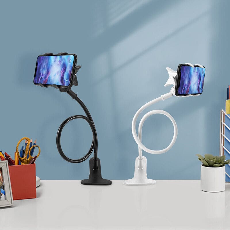 Goose Neck Flexible Phone Holder, Universal Lazy Mobile Phone Stand, Long Arm Cell Phone Holder, Car Mobile Clip Holder Stand, Multifunction Universal Long Arm Bracket, Portable Foldable Metal Lazy Stand Clamp