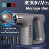 4 In 1 Fascial Gun Massager, Portable Massage Gun, Body Shoulder Neck Massager, 5 Gear Deep Tissue Mini Fitness Musle Massager, 4 Head Gun Sports Muscle Relaxing Massager, Anti-slip Muscle Massager, Muscle Stimulation Device Massage Gun