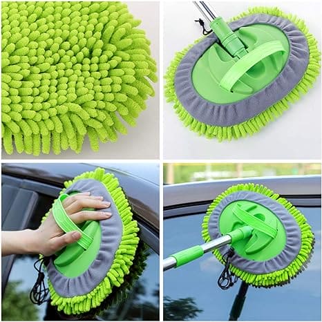 Microfiber Car Wash Brush, Mitt Sponge With Long Handle, Telescopic Cleaning Mop,  Adjustable Super Absorbent Washing Mop, 2 In 1 Wash Dust Cleaning Mop, Multifunctional Home Automobile Dust Removal Mop