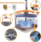Square Bucket Mop, Double Deck Separation System Spin Mop, Hand Free Lazy Squeeze Mop, Automatic Magic Floor Mop, 360 Degree Rotating Mop, Self Wringing Flat Mop, Wet and Dry Square Mop, Multipurpose Cleaning Mop