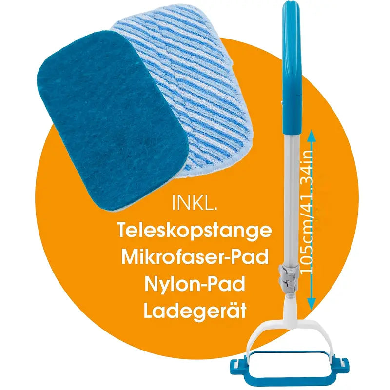 Multifunctional Cleaning Scrubber, 2 in 1 Vibrating Hand Washer And Floor Mop, Cordless Wiper for Easy Scrubbing and Polishing, Ingenious Cordless Scrubber With Vibration Power, Battery Mop for Effortless Moping