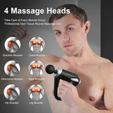 Pistol Mini Massager, 4 Head Handheld Electric Massagers, Household Mini Fascia Gun Vibration Muscle Massager, Rechargeable Handheld Muscle Massager, Fascia Massager Neck Body Massager, Portable Body Massager Gun