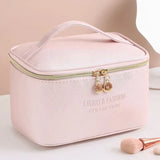 Set Of 3 Female Leather Makeup Pouch, Cute Preppy Makeup Bag, Multifunction Women Cosmetic Bag, Travel Toiletry Storage Organize Handbag, Waterproof Female Makeup Case, PU Leather Zipper Make Up Bag, Soft Leather Makeup Bag