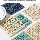 Split Silicon Table Mat, Heat-Resistant Silicone Placemat, Hollow Out Non-Slip Table Mats, Heat Resistant Mat Coaster, Bowl Cup Table Mat, Reusable Household Place Mats