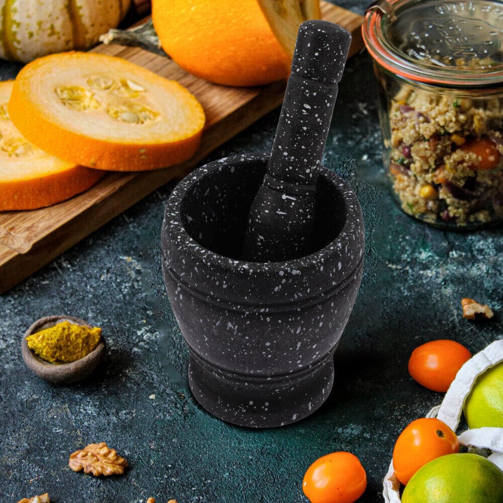 Spice Crusher Bowl, Garlic Herb Spice Mixing Grinding Bowl, Kitchen Imam Dasta Set, Household Grinder Garlic Masher Bowl, Multifunctional Garlic Herb Spice Pill Cup Grinder, DIY Sauce Making Mills, Marble Pattern Pestle Grinding Tool For Kitchen