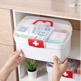 Dispensary Medicine Box, Portable Multipurpose Family First Aid Kit Box, Medical Storage Organizer Bins Container, Double Layer Drug Case, Dormitory Baby Medicine Storage Box