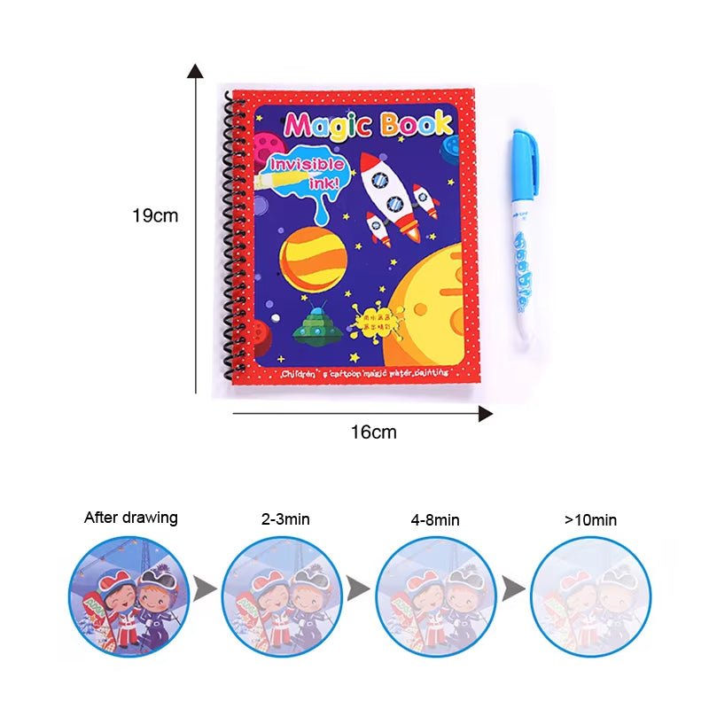 Magic Water Drawing Book – Reusable Educational Coloring Toy for Kids