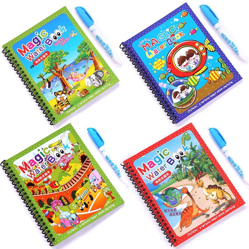 Magic Water Drawing Book – Reusable Educational Coloring Toy for Kids