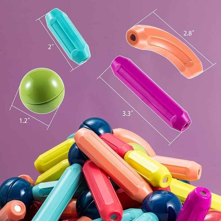 Magnetic Sticks Building Blocks Set 🧲 – 64 PCS Educational Construction Toy for Kids