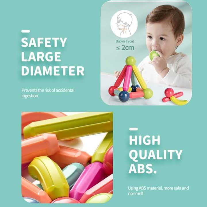 Magnetic Sticks Building Blocks Set 🧲 – 64 PCS Educational Construction Toy for Kids