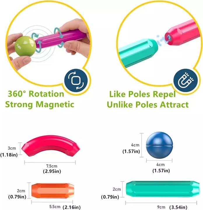 Magnetic Sticks Building Blocks Set 🧲 – 64 PCS Educational Construction Toy for Kids