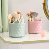 Diamond Rotating Brush Barrels, Desktop Round Eyebrow Pencil Lipstick Holder, 5 Compartments Universal Storage Container, Multifunctional Dressing Table Organizer, Desktop Shelf Stand, 360 Rotatable Stationary Storage Bucket