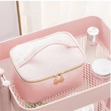 Set Of 3 Female Leather Makeup Pouch, Cute Preppy Makeup Bag, Multifunction Women Cosmetic Bag, Travel Toiletry Storage Organize Handbag, Waterproof Female Makeup Case, PU Leather Zipper Make Up Bag, Soft Leather Makeup Bag