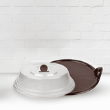 Vital Microwave Lid With Tray, Kitchen Cake Baking Bowl With Cover, Plastic Oven Food Cover, Microwave Plate Cover