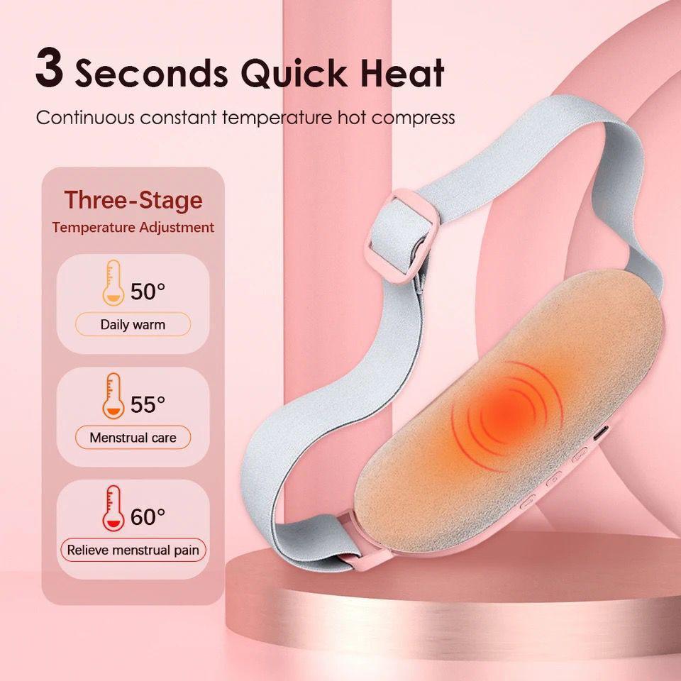 Menstrual Cramp Relief Belt | Heating & Vibrating Pain Relief for Period Cramps | Adjustable Comfort Wrap