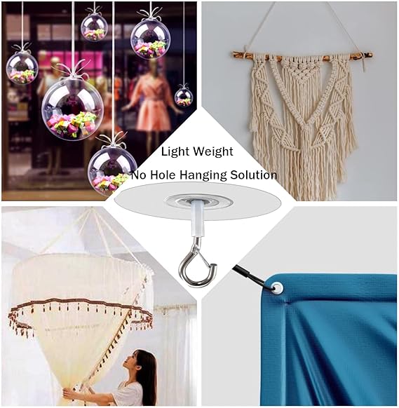Metal Ceiling Hanging Hooks | Strong Hooks for Wind Chimes, Lamps & Decor(Pack of 2)