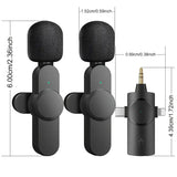 Portable Wireless Mic, Wireless Lavalier Microphone, Mini Mic For Audio Video Recording Interview Streaming Tiktok Game Live Broadcast, Lavalier Microphone for Smartphone, K8 Wireless Mini Mic for iPhone Android Type C