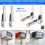 Microwave Oven Stand with 2 Hooks – Kitchen Storage & Organizer