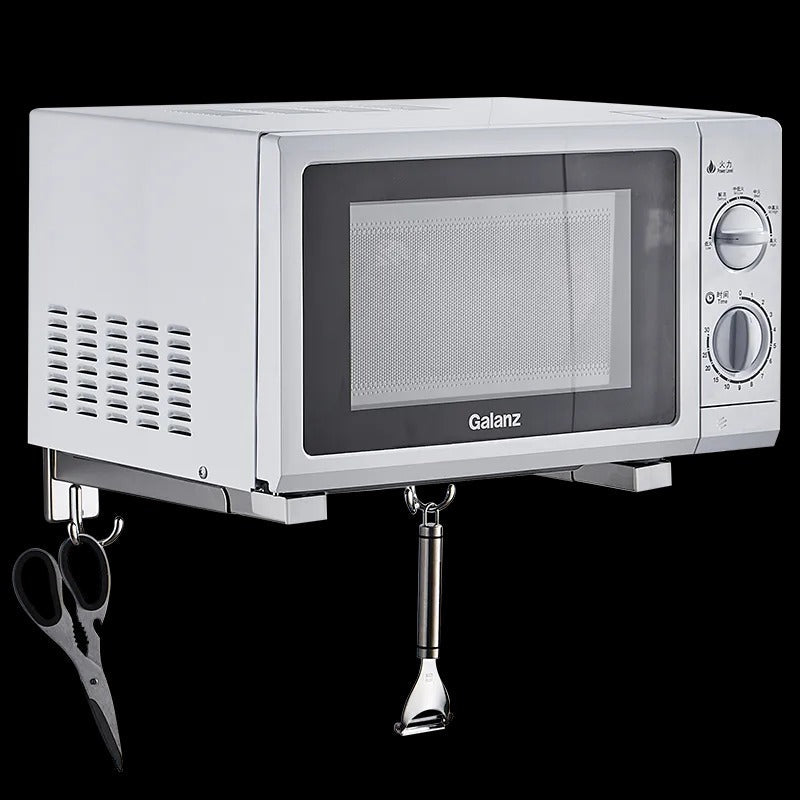 Microwave Oven Stand with 2 Hooks – Kitchen Storage & Organizer
