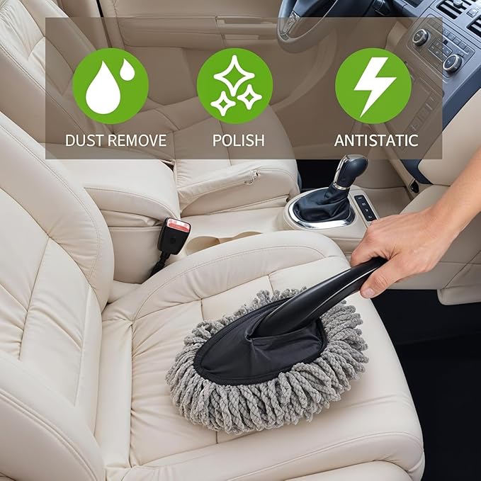 Mini Microfiber Car Duster – Portable Cleaning Brush for Cars