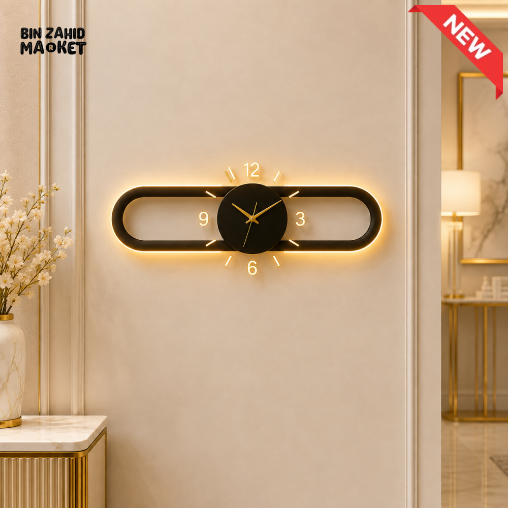 MODERN LED OVAL DESIGN WALL CLOCK